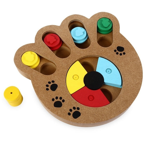 Intelligenzspielzeug für Hunde und Katzen – Pfotenförmiges Futterspiel aus Holz
