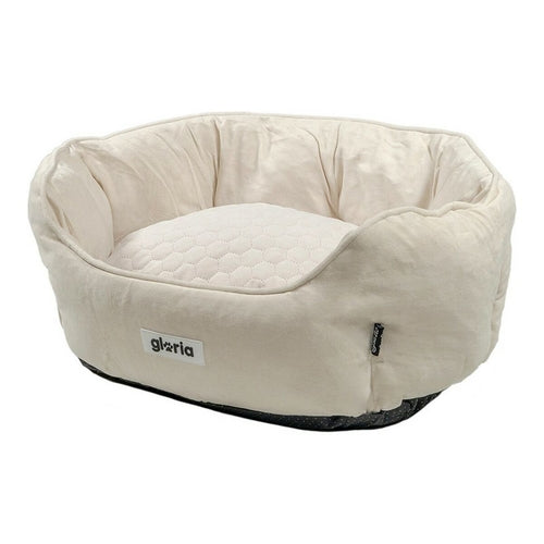 Hundebett Gloria SWEET Beige 50x40 cm | Waschbares Kuschelbett für kleine Hunde