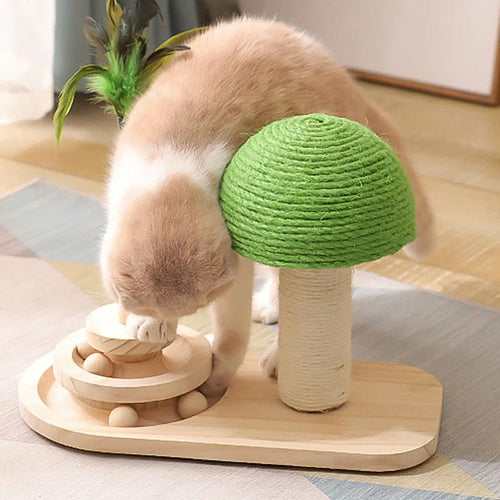 Katzenkratzbaum mit Spielzeug – Kratzsäule für Katzen